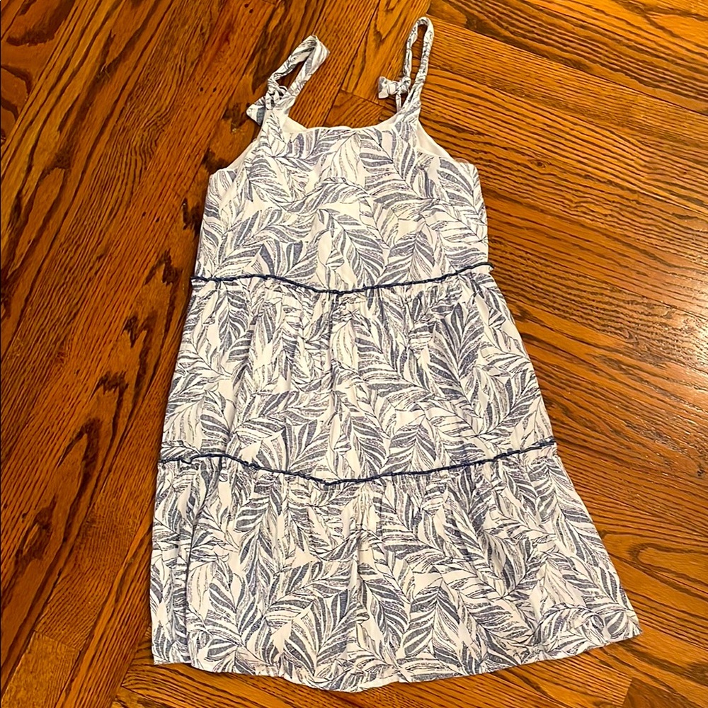 Hayden girls blue Leaf Print sundress sz M